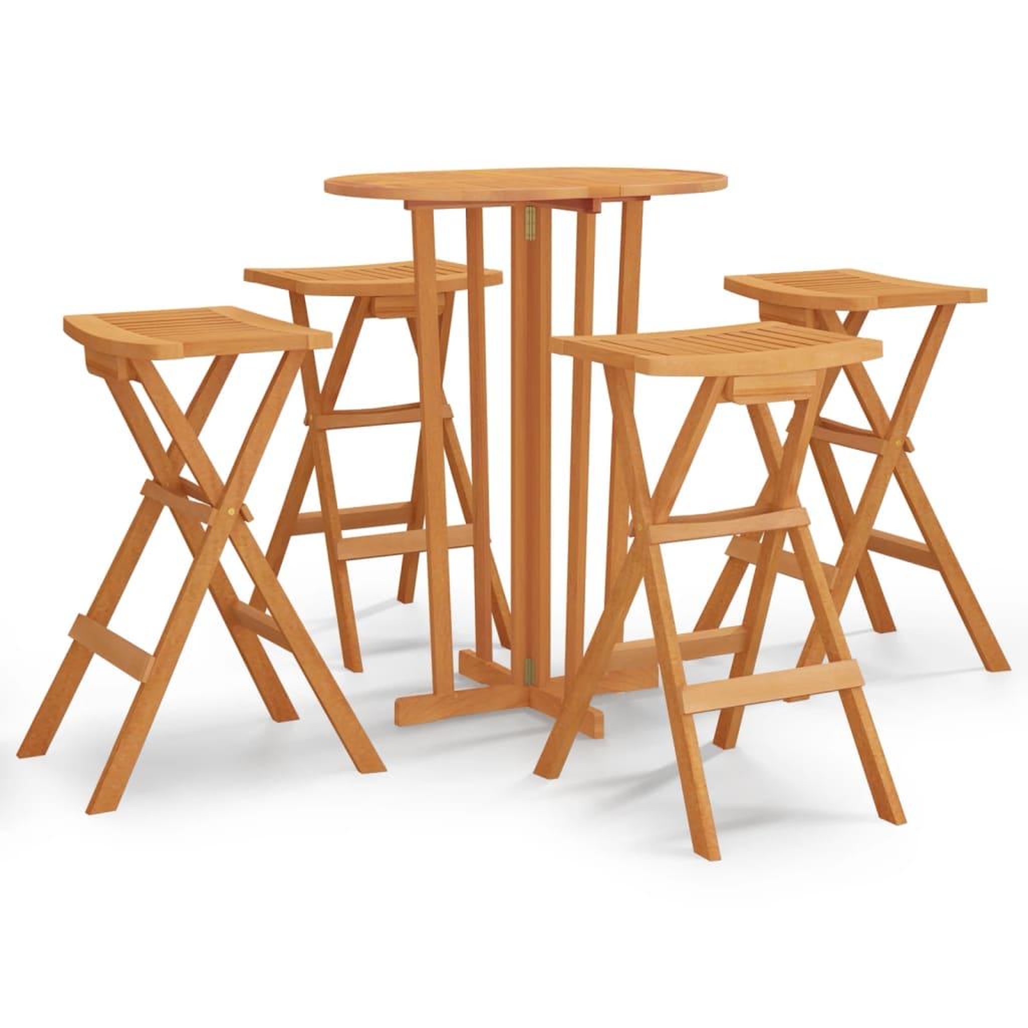 Voir la diapositive 2 : VIDAXL Ensemble de bar pliable 5 pcs Bois de teck massif