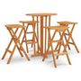 Voir la diapositive 2 : VIDAXL Ensemble de bar pliable 5 pcs Bois de teck massif