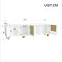 Voir la diapositive 3 : MERAX Meuble tv blanc+naturel 175 cm mdf