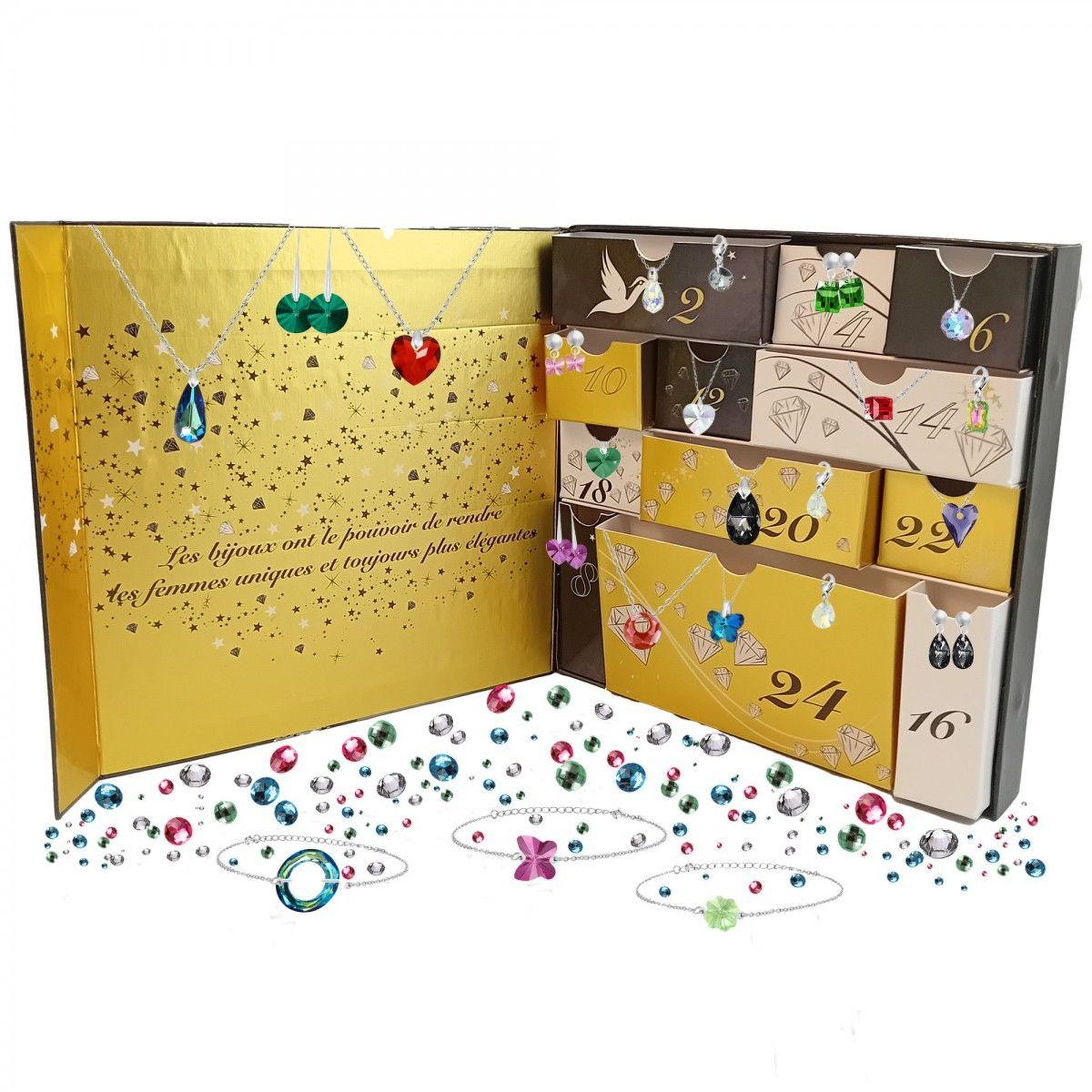 Voir la diapositive 1 : SC CRYSTAL Calendrier de l'avent sc crystal - 12 bijoux