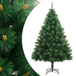 VIDAXL Sapin de Noël artificiel a charnieres avec support 240 cm