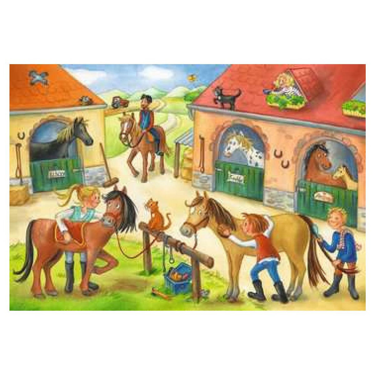 RAVENSBURGER Puzzle 2x12 pcs Vacances au centre equestre