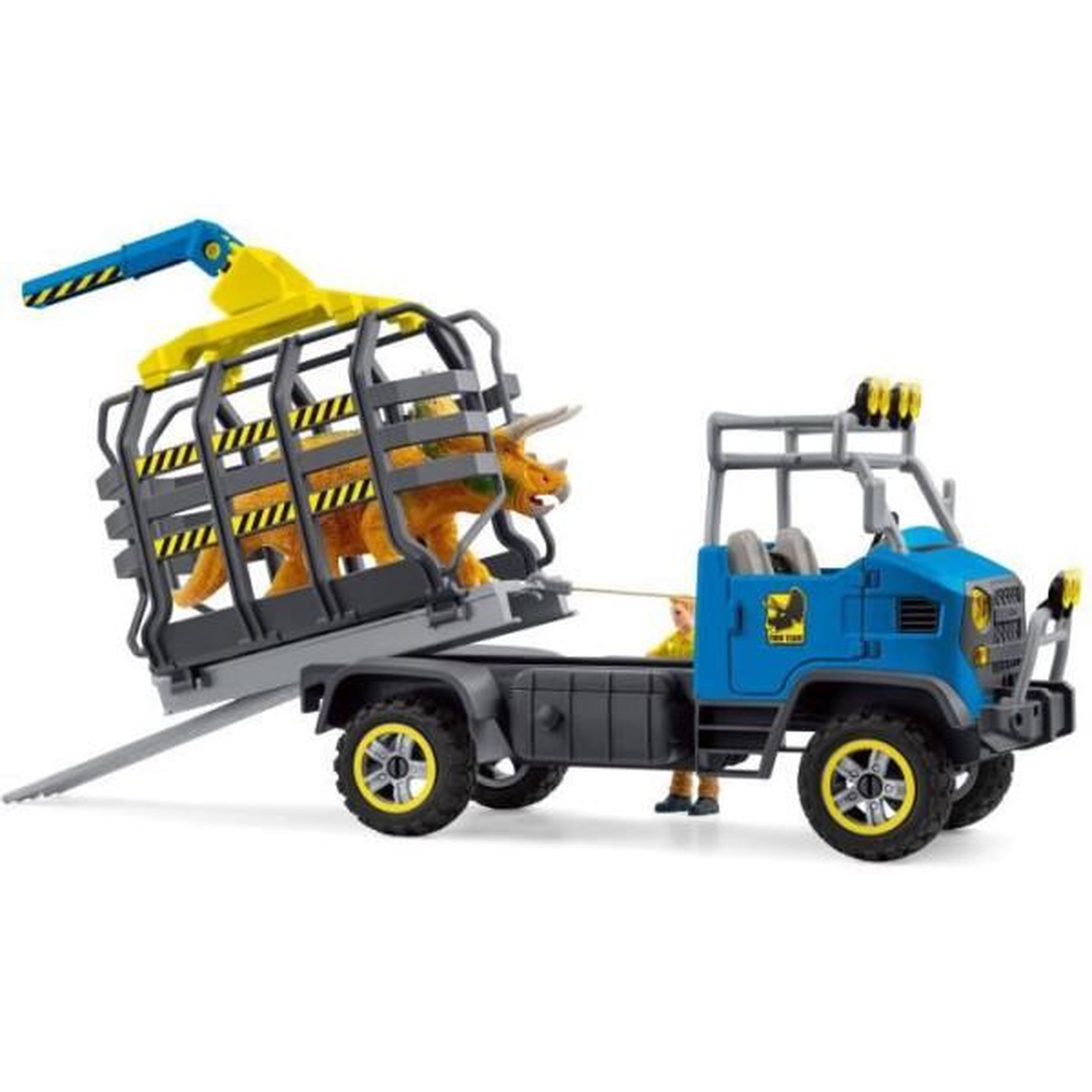 Voir la diapositive 6 : Schleich Mission de transport Dino, coffret de 43 pieces avec figurine tricératops et camion de transport, jouets dinosaures pour enfant