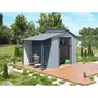 Habitat et Jardin Abri de jardin métal avec pergola  Madras  - 5.64 m² - 193 x 292 x 229 cm - Gris