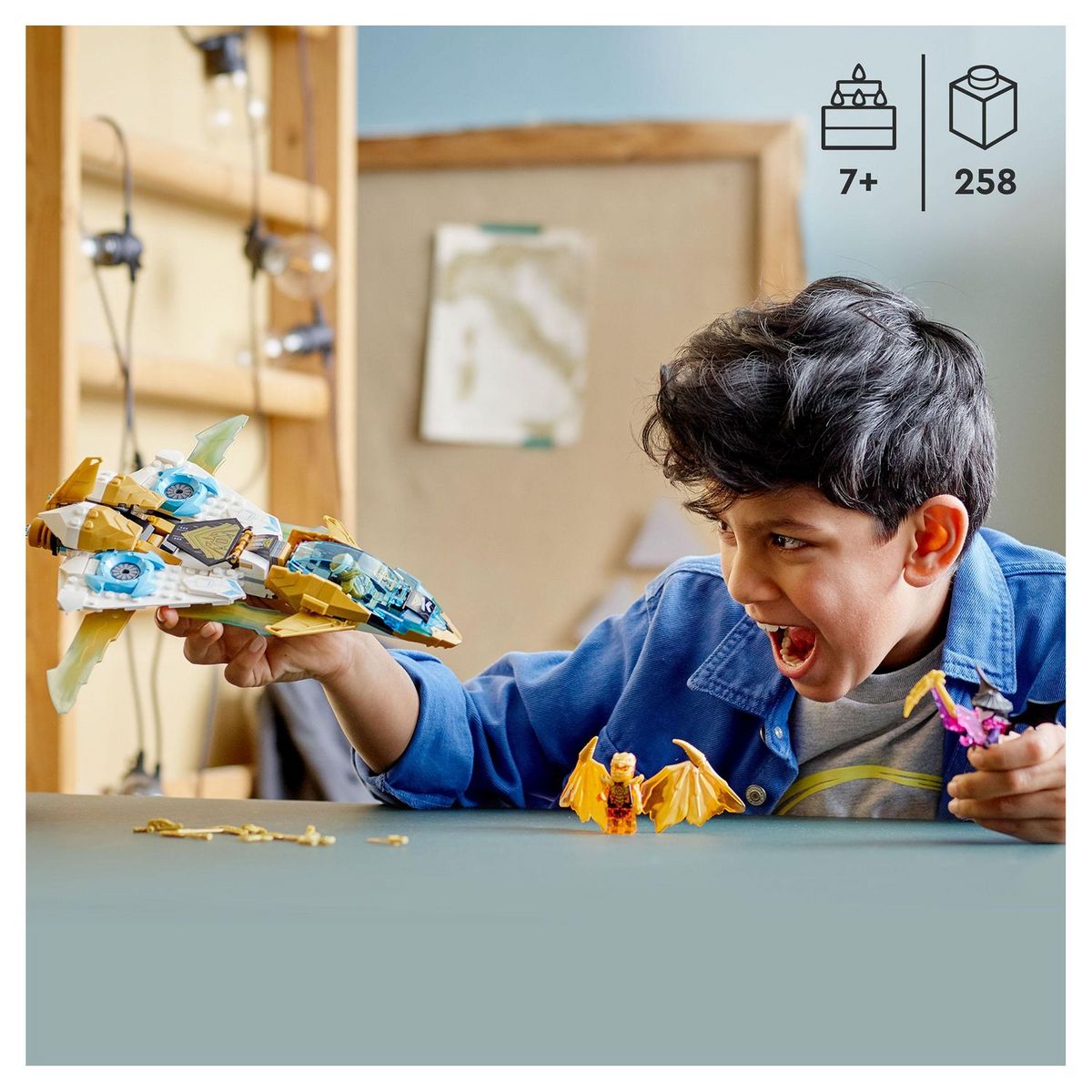 LEGO LEGO NINJAGO 71770 Le Jet Dragon d&rsquo;Or de Zane, Jouet d'Avion et Figurines pour Enfants