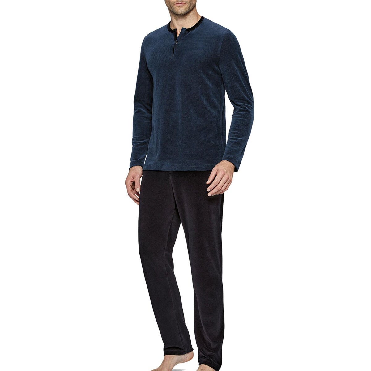 Ensemble pyjama de Noël bleu marine en velours