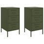 Voir la diapositive 2 : VIDAXL Tables de chevet 2 pcs vert olive 36x39x68 cm acier