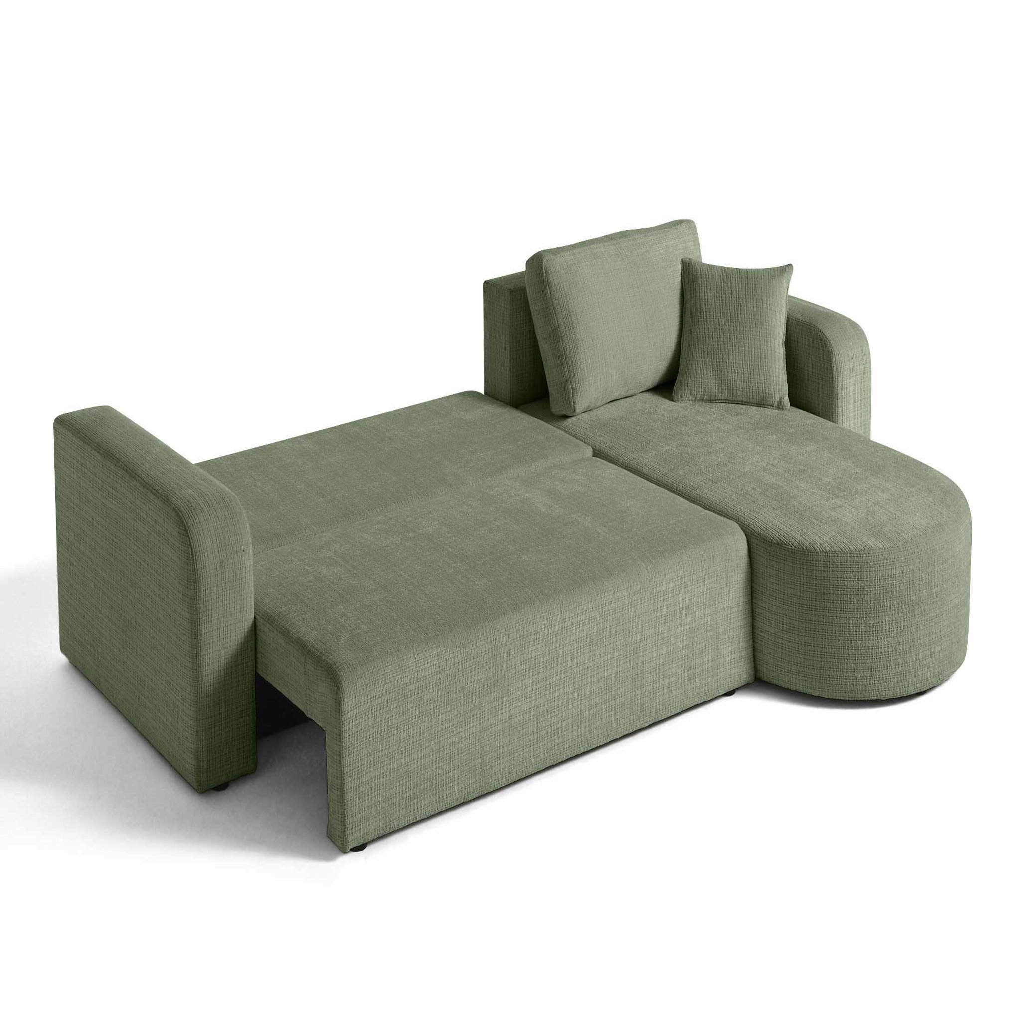 Voir la diapositive 2 : BEST MOBILIER Miro - canapé d'angle réversible - 4 places - convertible avec coffre - en velours texturé