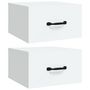 Voir la diapositive 2 : VIDAXL Tables de chevet murales 2 pcs blanc 35x35x20 cm