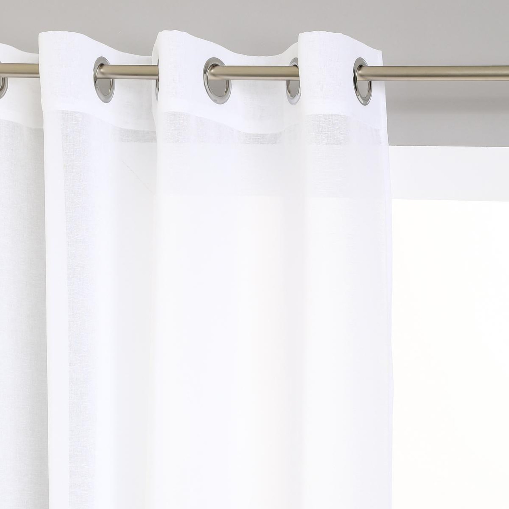 Voir la diapositive 2 : ATMOSPHERA Rideau voilage  etamine  140x260cm blanc