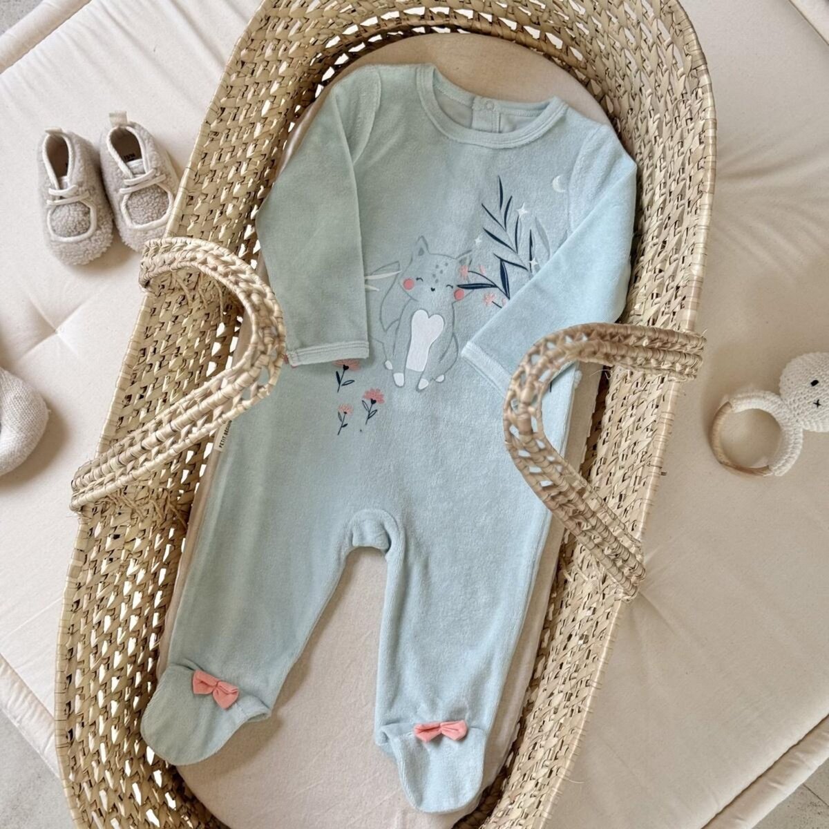 Petit Béguin Lot de 2 pyjamas bébé en velours Dina