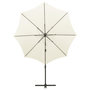 Voir la diapositive 3 : VIDAXL Parasol de jardin en porte-a-faux et mat et lumieres LED sable