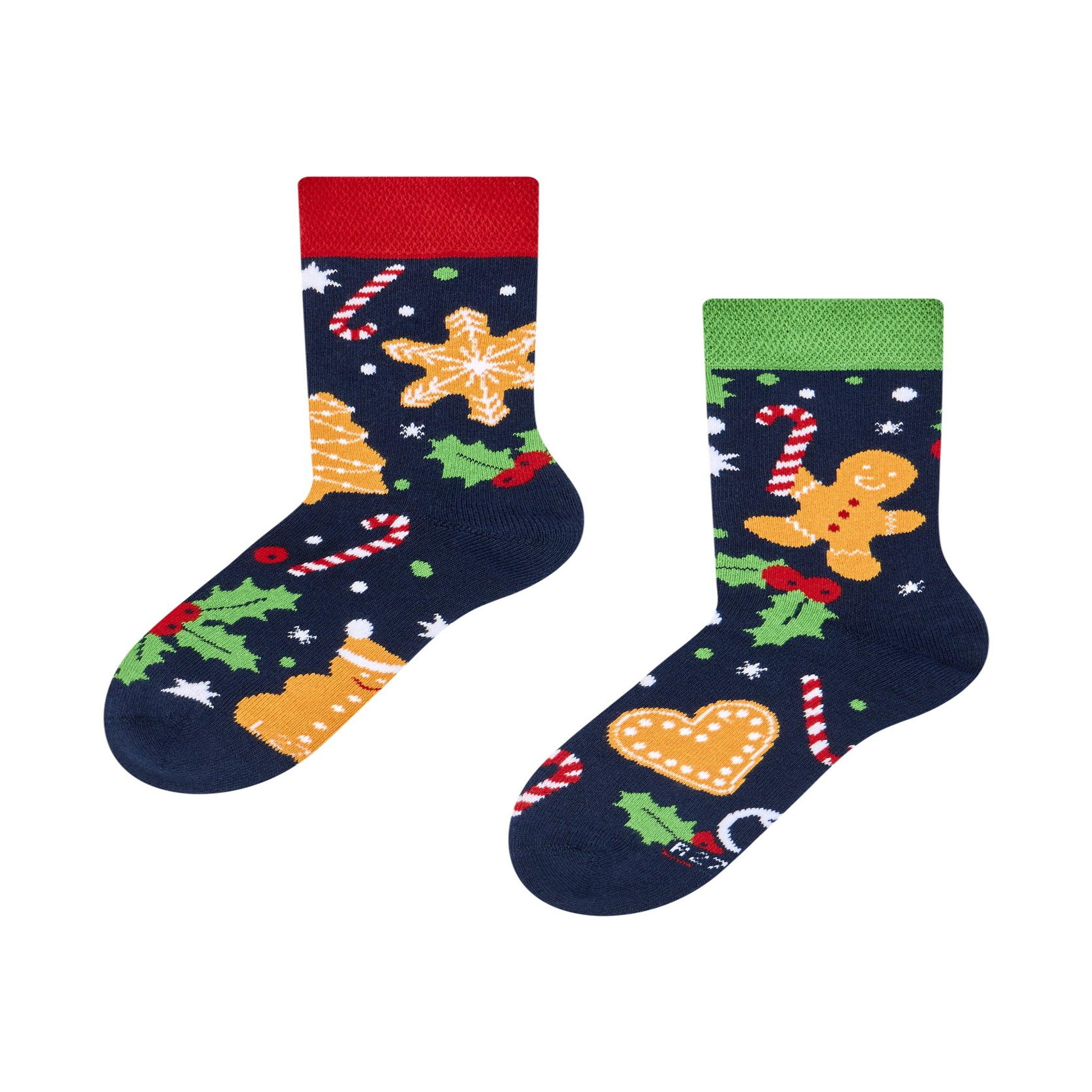 DEDOLES Chaussettes chaudes enfants pain d'épices & sucre d'orge. Coloris disponibles : Bleu