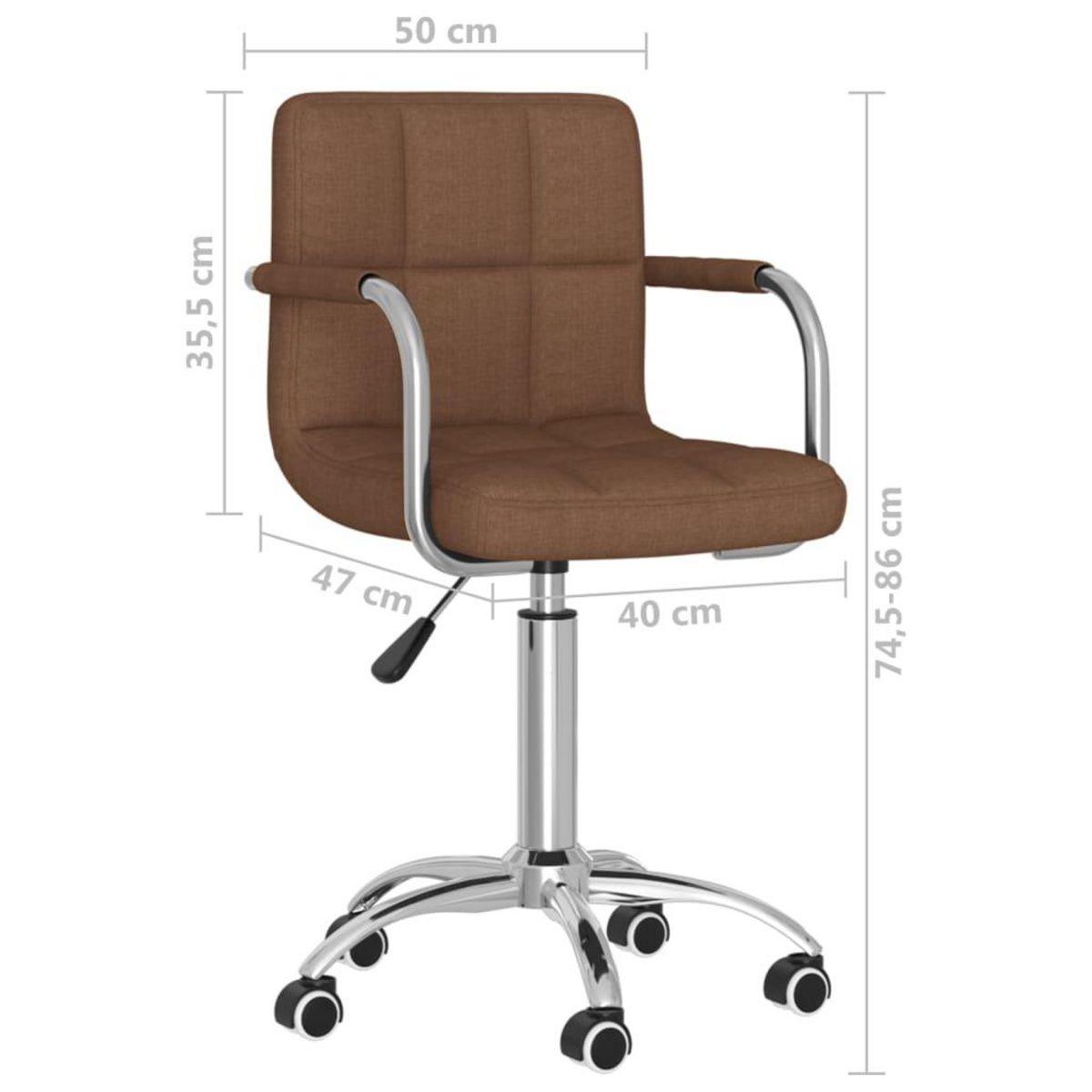 VIDAXL Chaise pivotante de bureau Marron Tissu