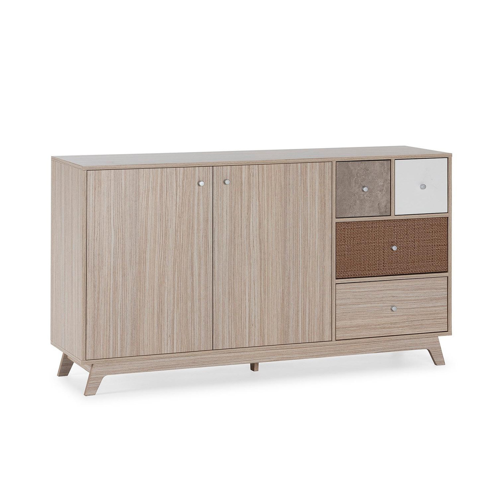 VS VENTA-STOCK Buffet Maia 2 portes 4 tiroirs multicolores