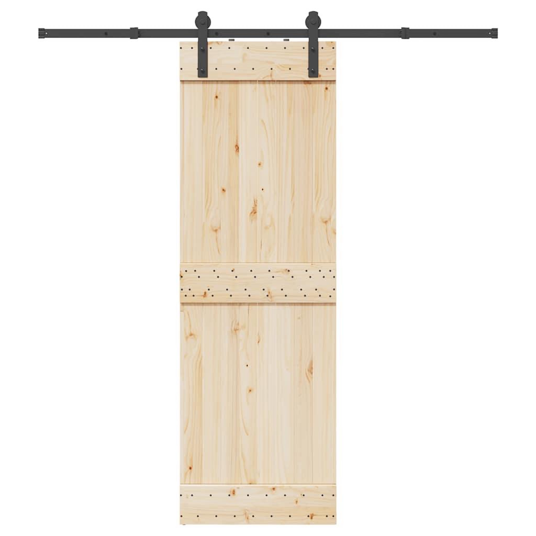VIDAXL Kit de quincaillerie de porte coulissante 200 cm Acier Noir