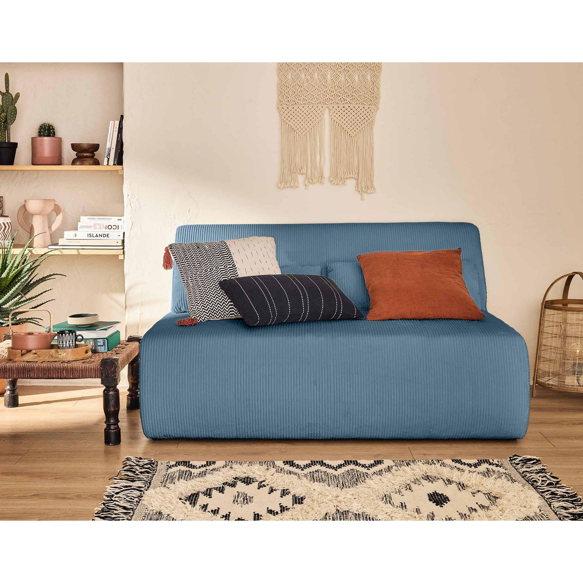 LISA DESIGN Onyx - canapé droit 2 places - en velours côtelé