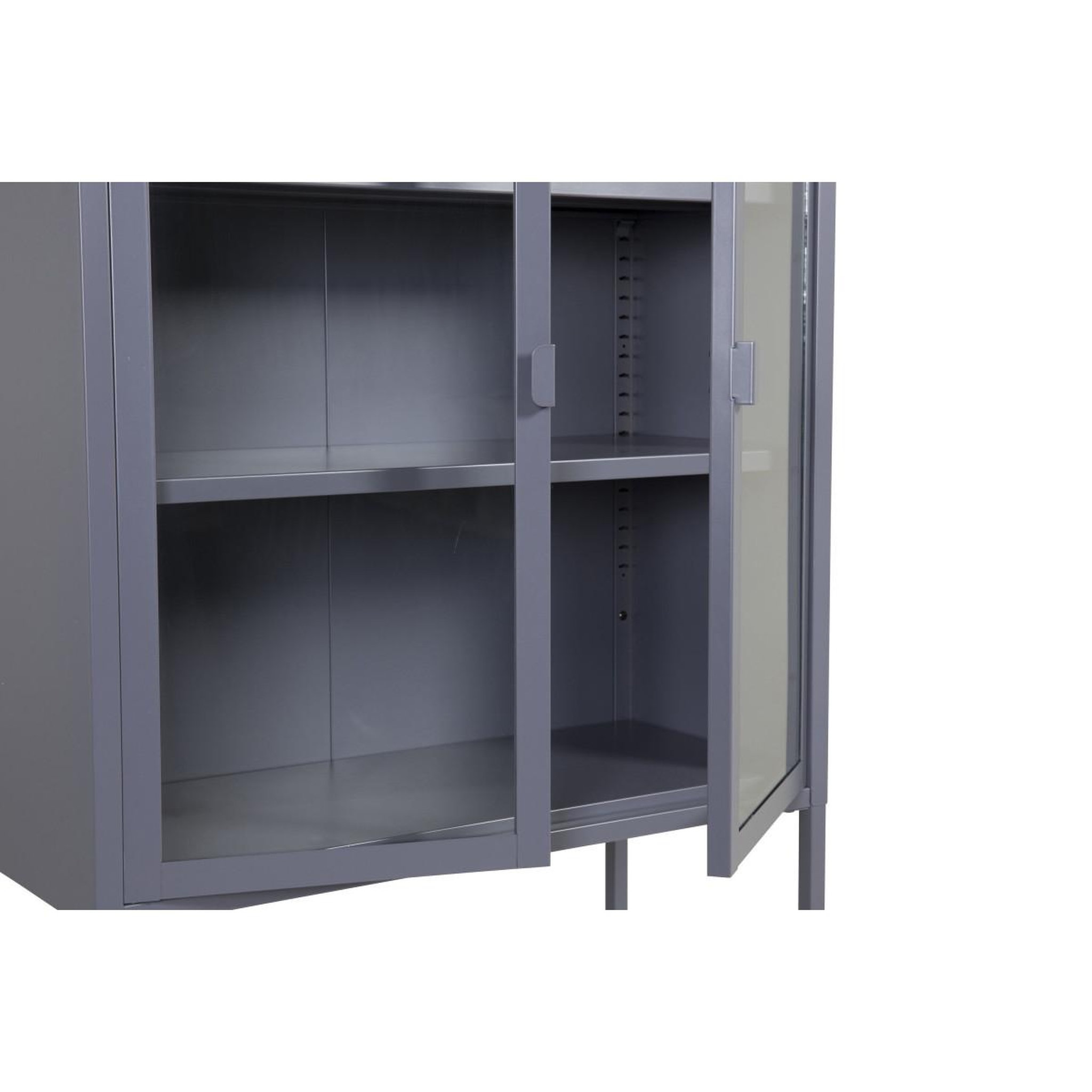Voir la diapositive 3 : Paris Prix Vitrine 2 portes en verre  misha  150cm gris