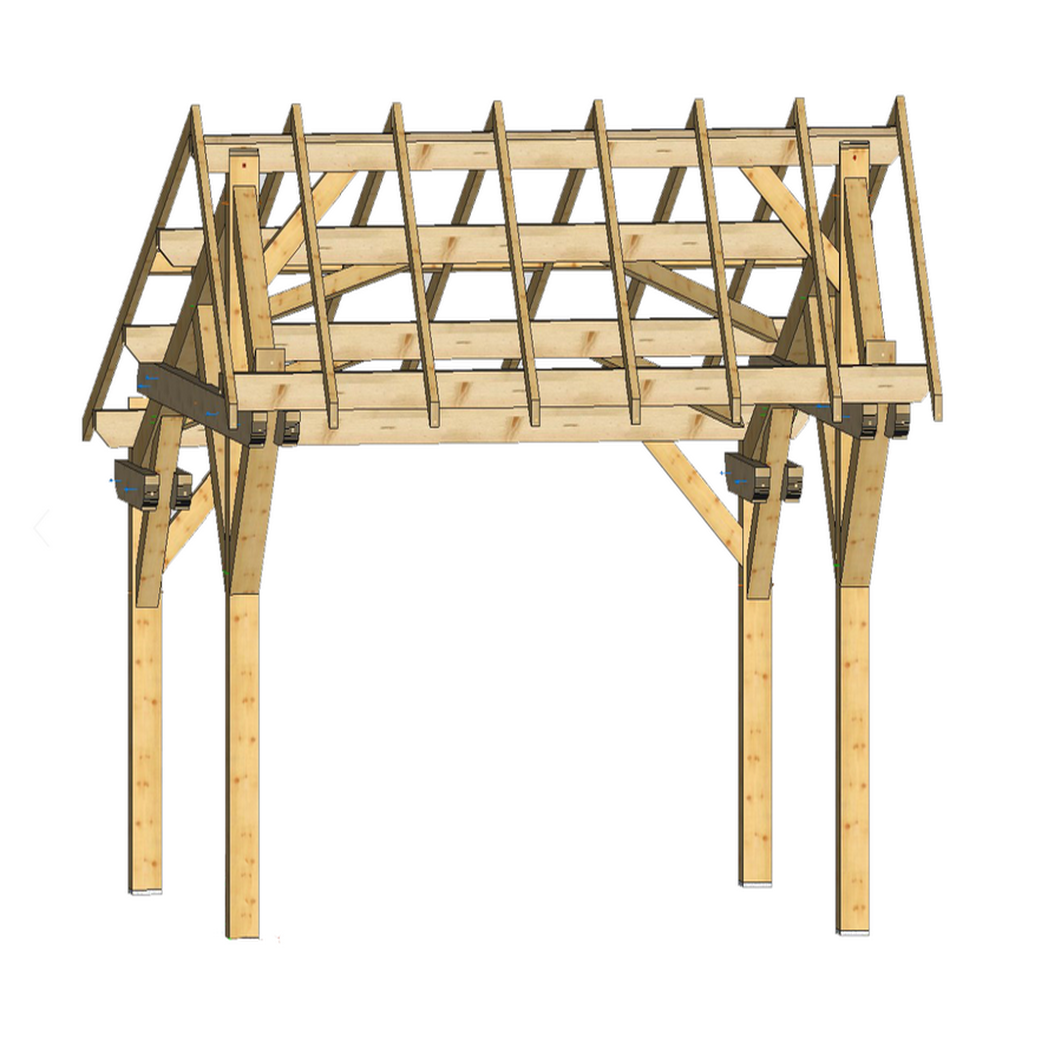 Hisense Carport double pente asymétrique 3.90 x 5.05 m avec préparation pour couverture standard - le3950st