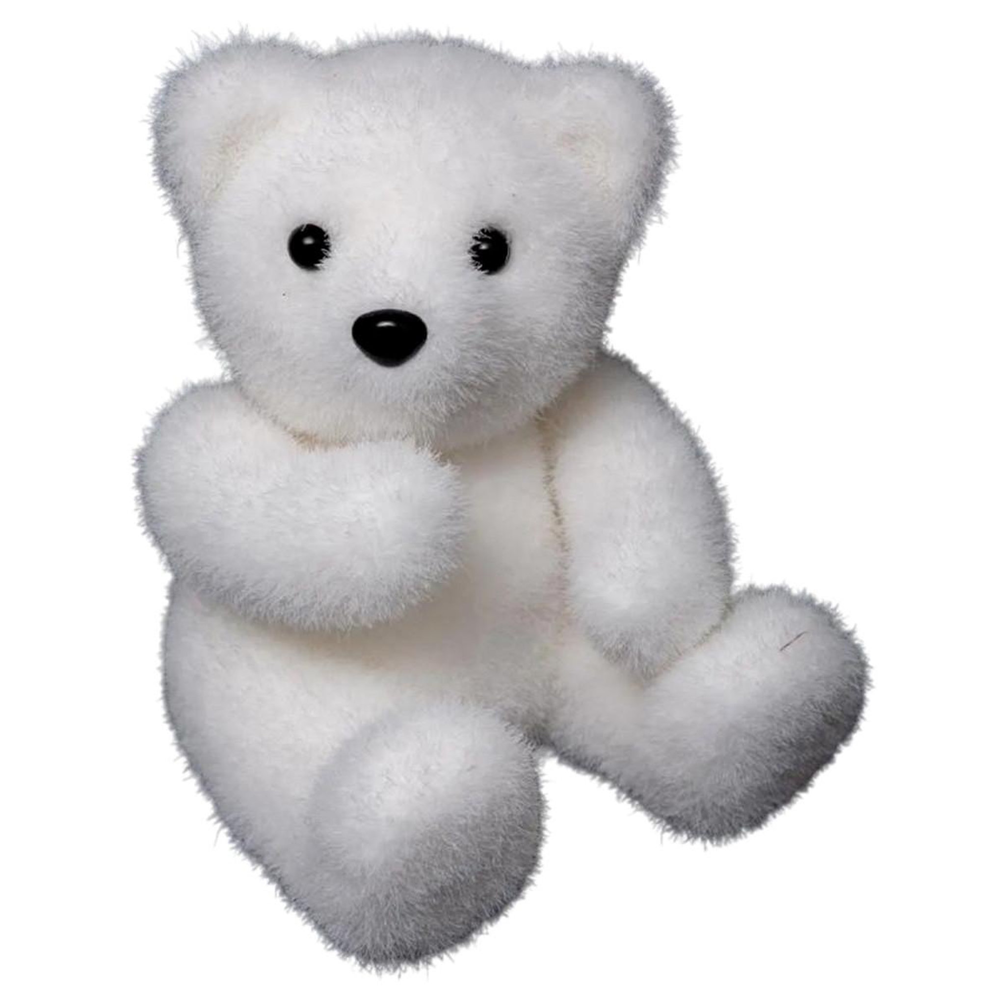 ATMOSPHERA Statuette déco ours assis  manteau  15cm blanc