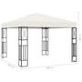 Voir la diapositive 6 : VIDAXL Tonnelle avec guirlande lumineuse a LED 3x3 m Creme Tissu