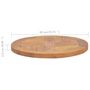 Voir la diapositive 6 : VIDAXL Dessus de table Bois de teck solide Rond 2,5 cm 40 cm