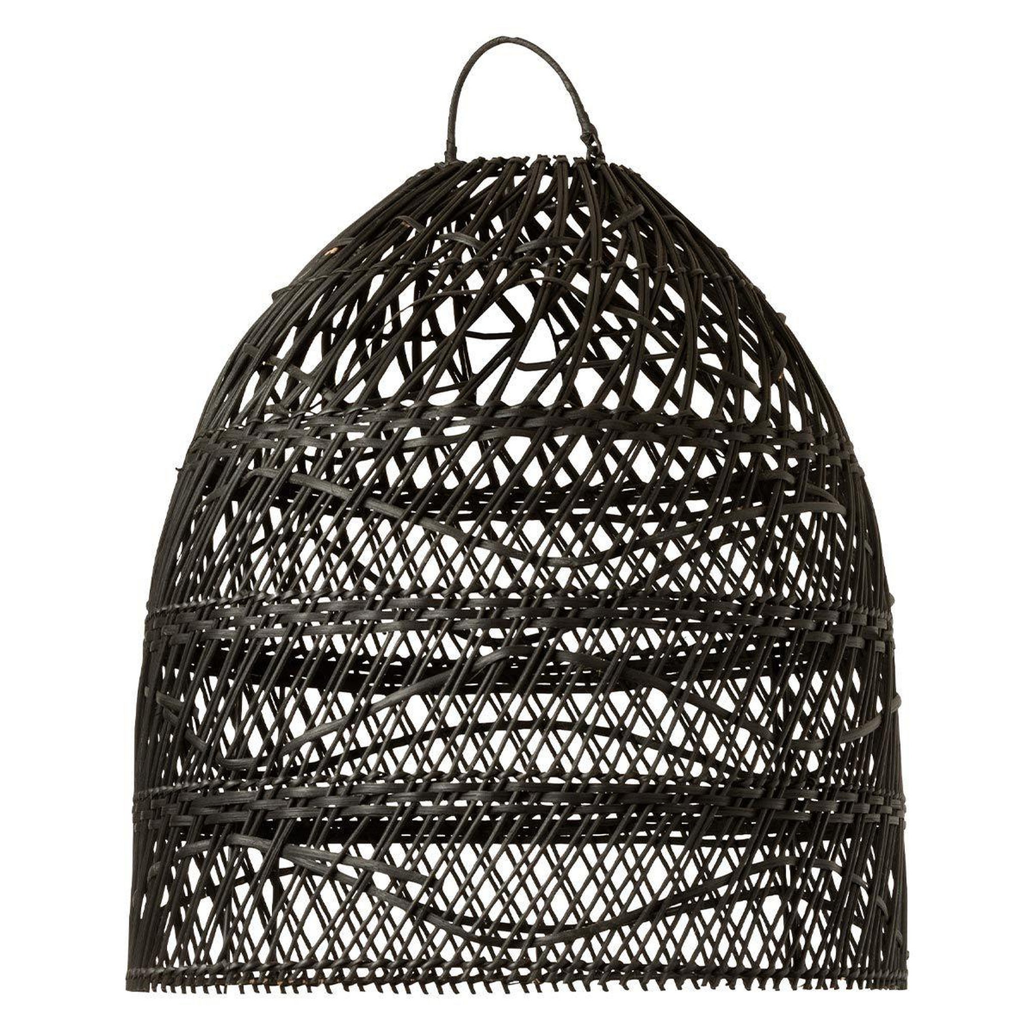 Voir la diapositive 1 : J-LINE Abat-jour en rotin  vague  43cm noir