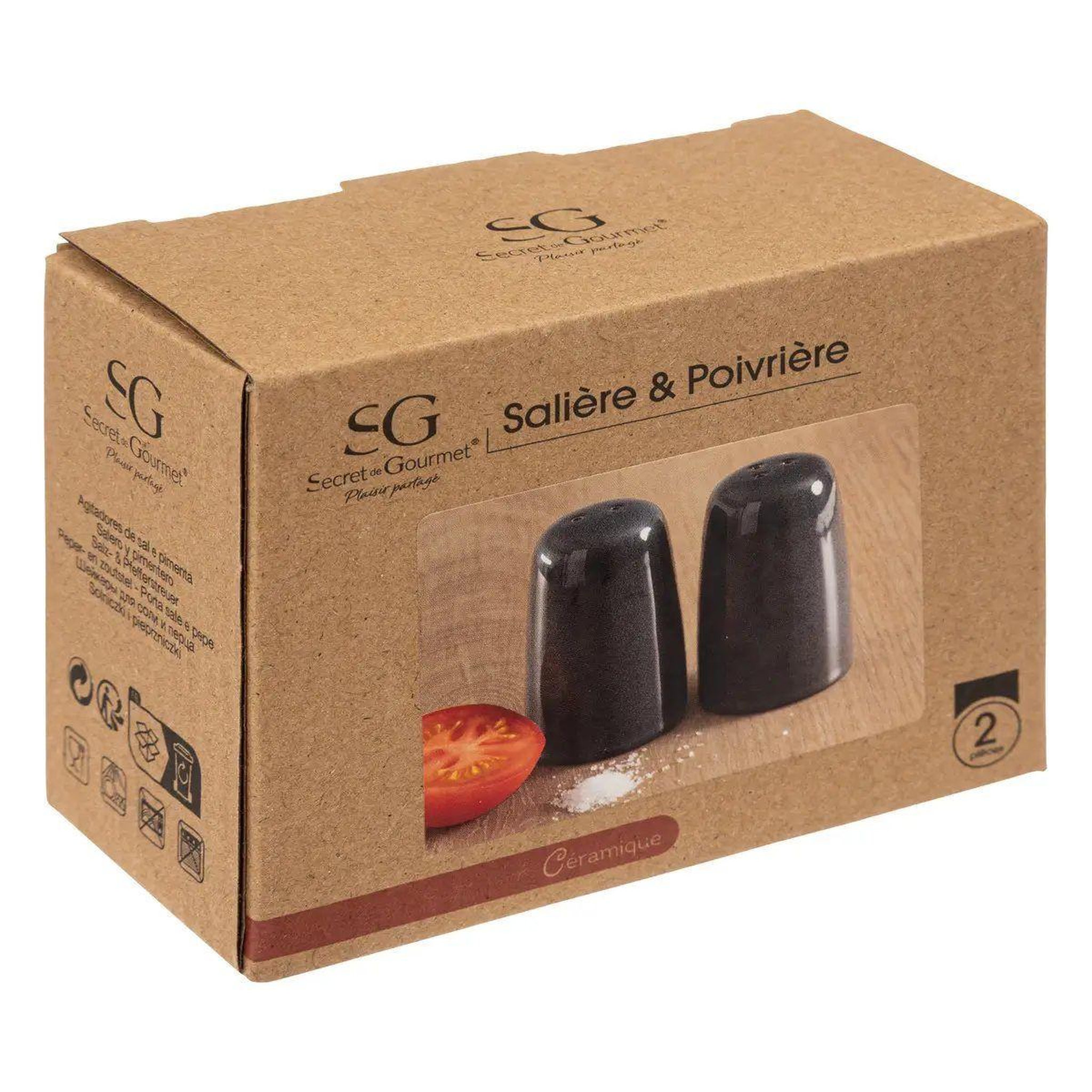 Voir la diapositive 2 : SECRET DE GOURMET Lot salière & poivrière  callie  8cm bleu