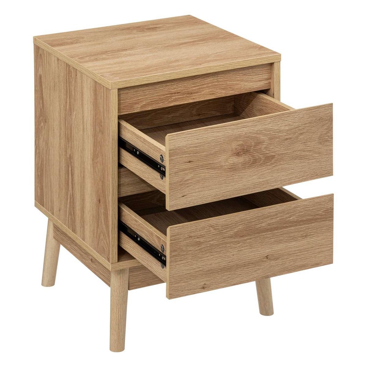FIVE Table de chevet 2 tiroirs Liam en bois - Marron