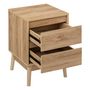 Voir la diapositive 4 : FIVE Table de chevet 2 tiroirs Liam en bois - Marron