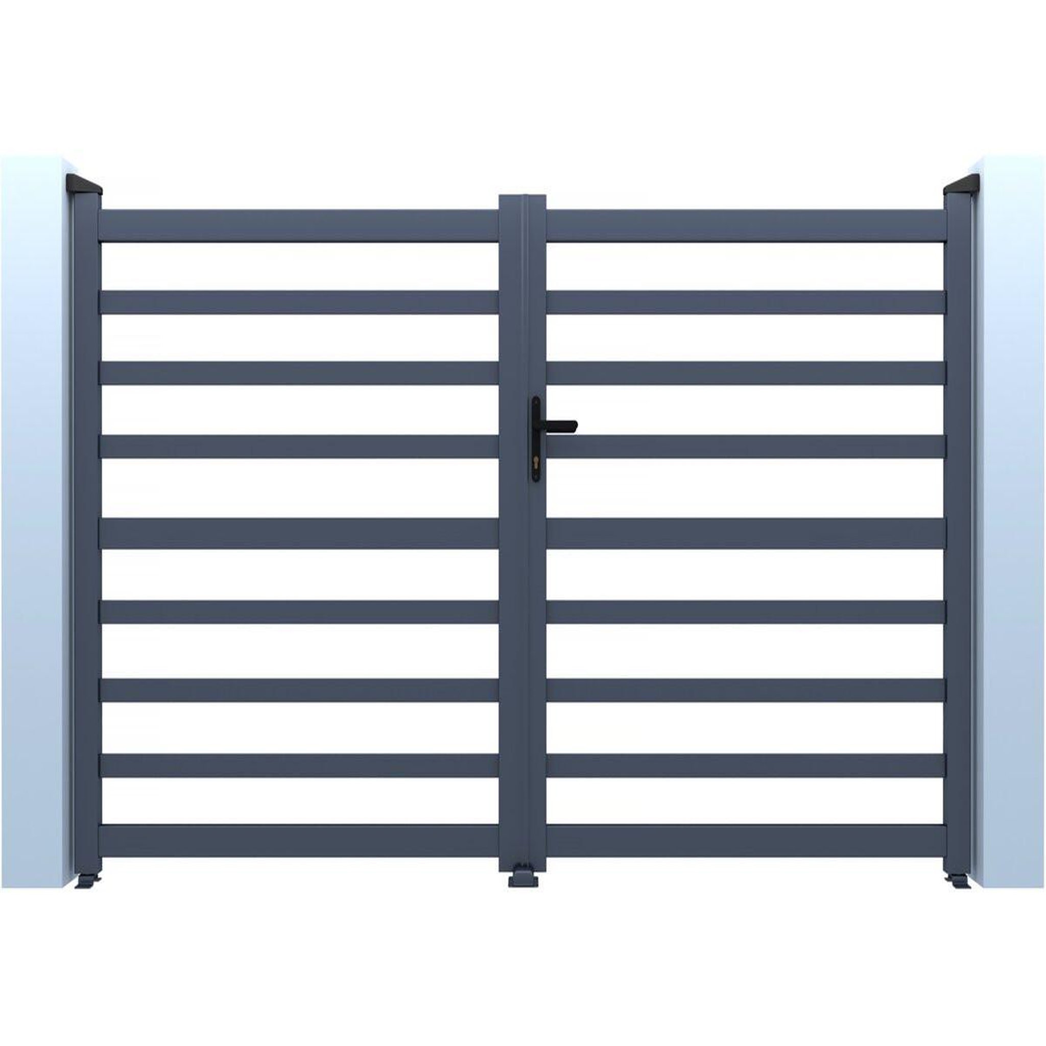 Habitat et Jardin Portail aluminium ajouré  martin  - 340 x 180 cm - gris
