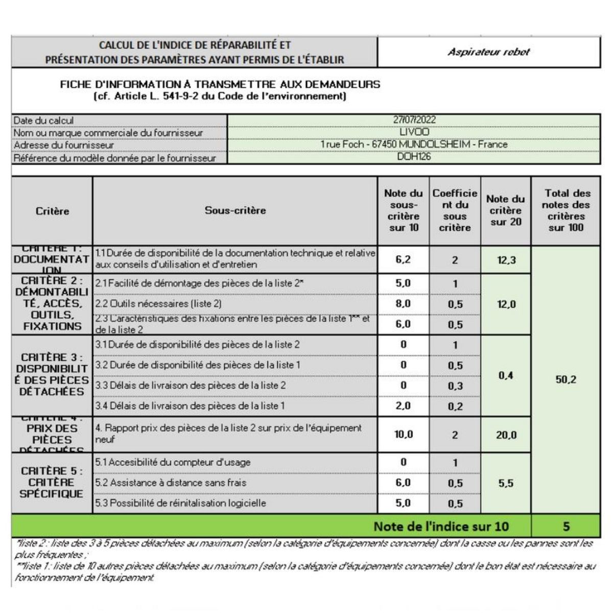 LIVOO Aspirateur robot connecté - doh126