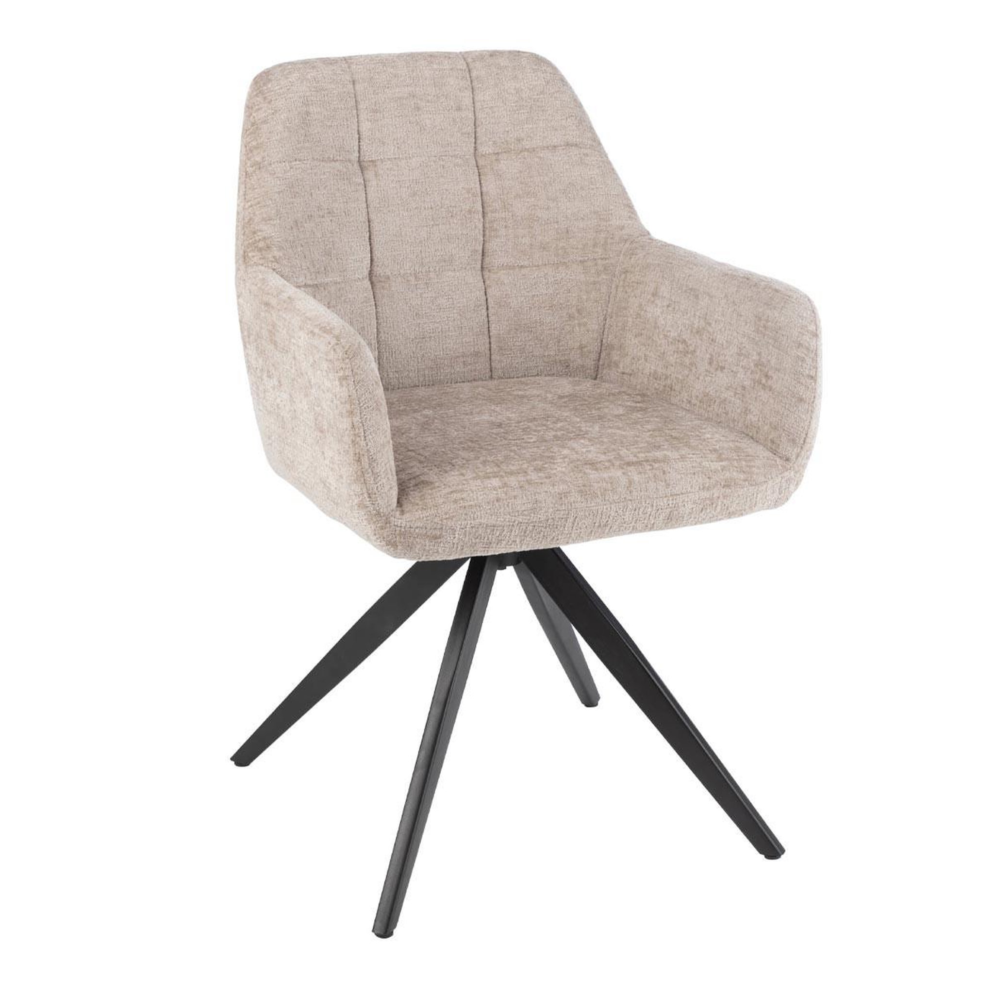 J-LINE Chaise design pivotante  louna  84cm grège