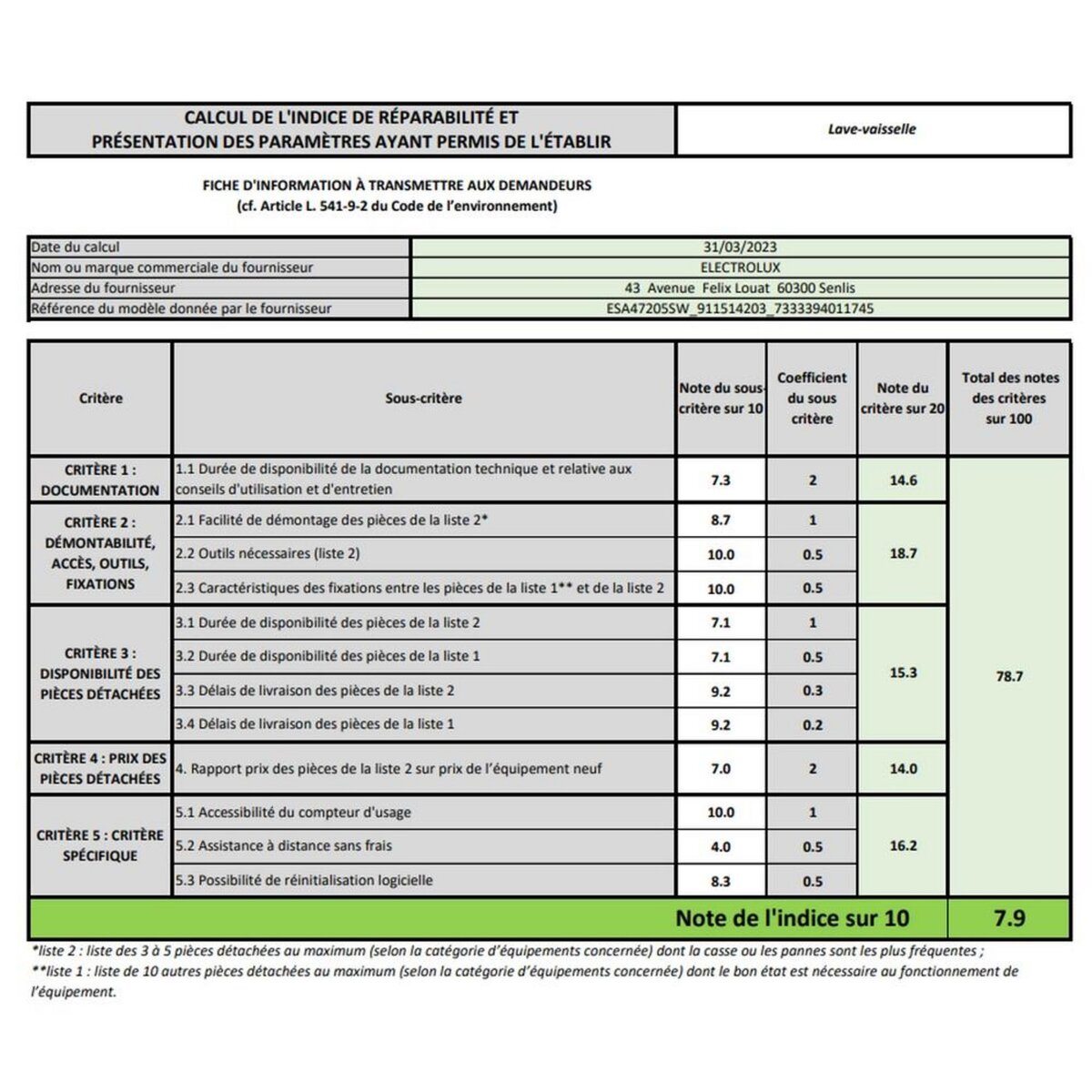 ELECTROLUX Lave-vaisselle 60cm 13 couverts 46db - ESA47205SW