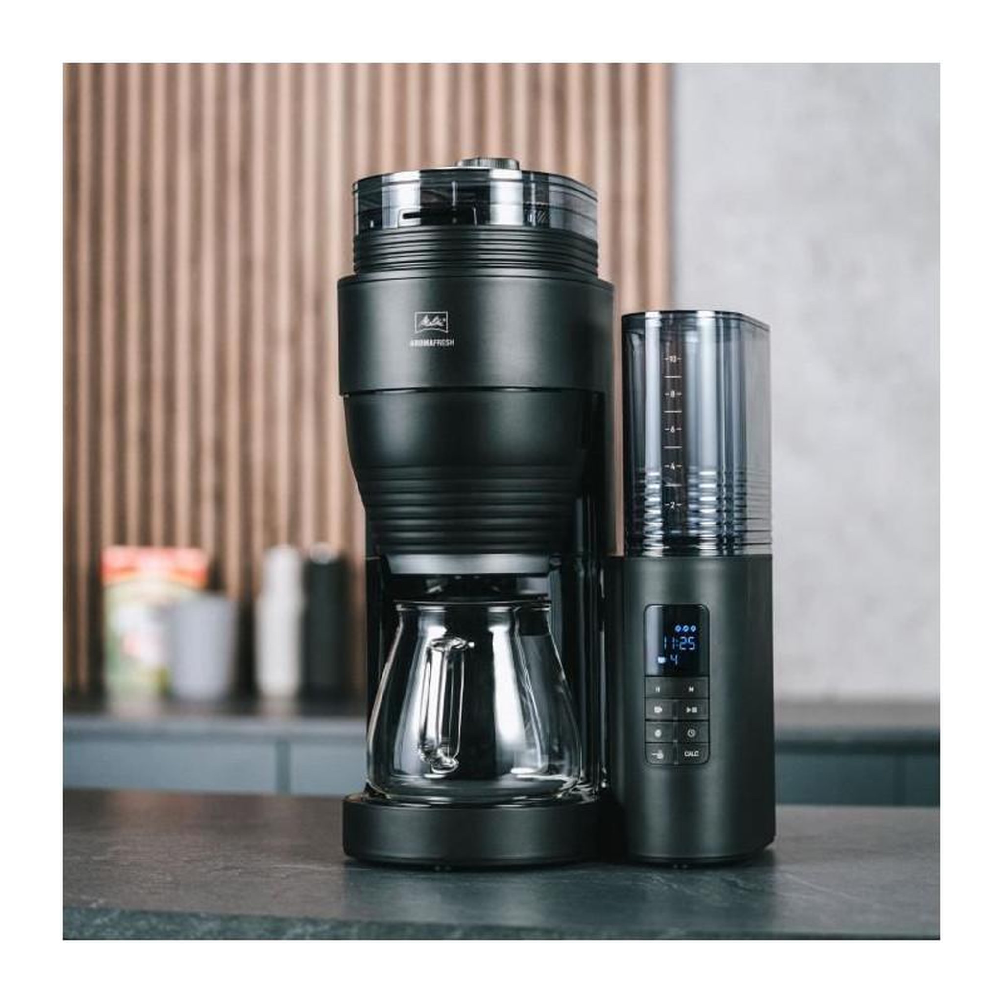 Voir la diapositive 2 : Melitta Cafetiere filtre avec broyeur intégré MELITA AromaFresh II Glass Basic 1030-06