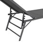 Voir la diapositive 6 : ID MARKET Lot de 2 transats de jardin inclinables KAILUA en acier gris anthracite et toile grise