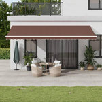 VIDAXL Auvent retractable automatique marron 600x300 cm