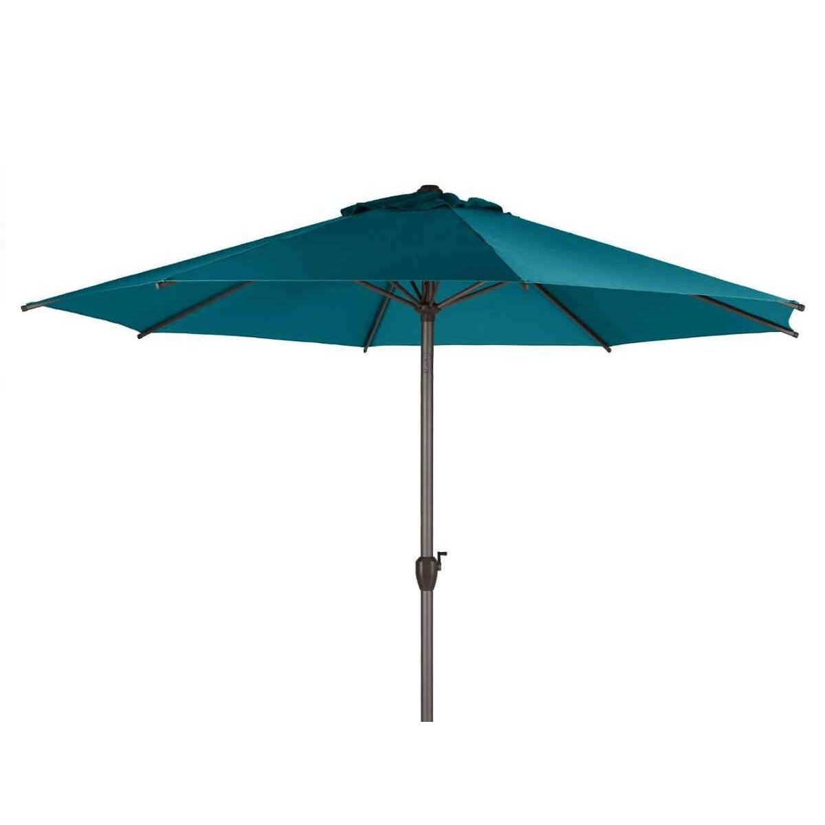HESPERIDE Parasol droit rond Loompa Bleu canard - 3 m - Hespéride