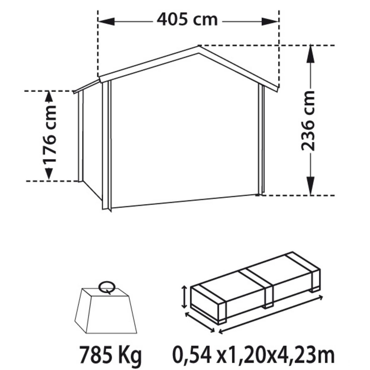 Abri de jardin bois VANTAA / 13.91m² / 34mm