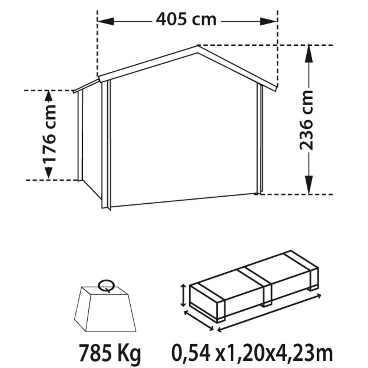 Abri de jardin bois VANTAA / 13.91m² / 34mm