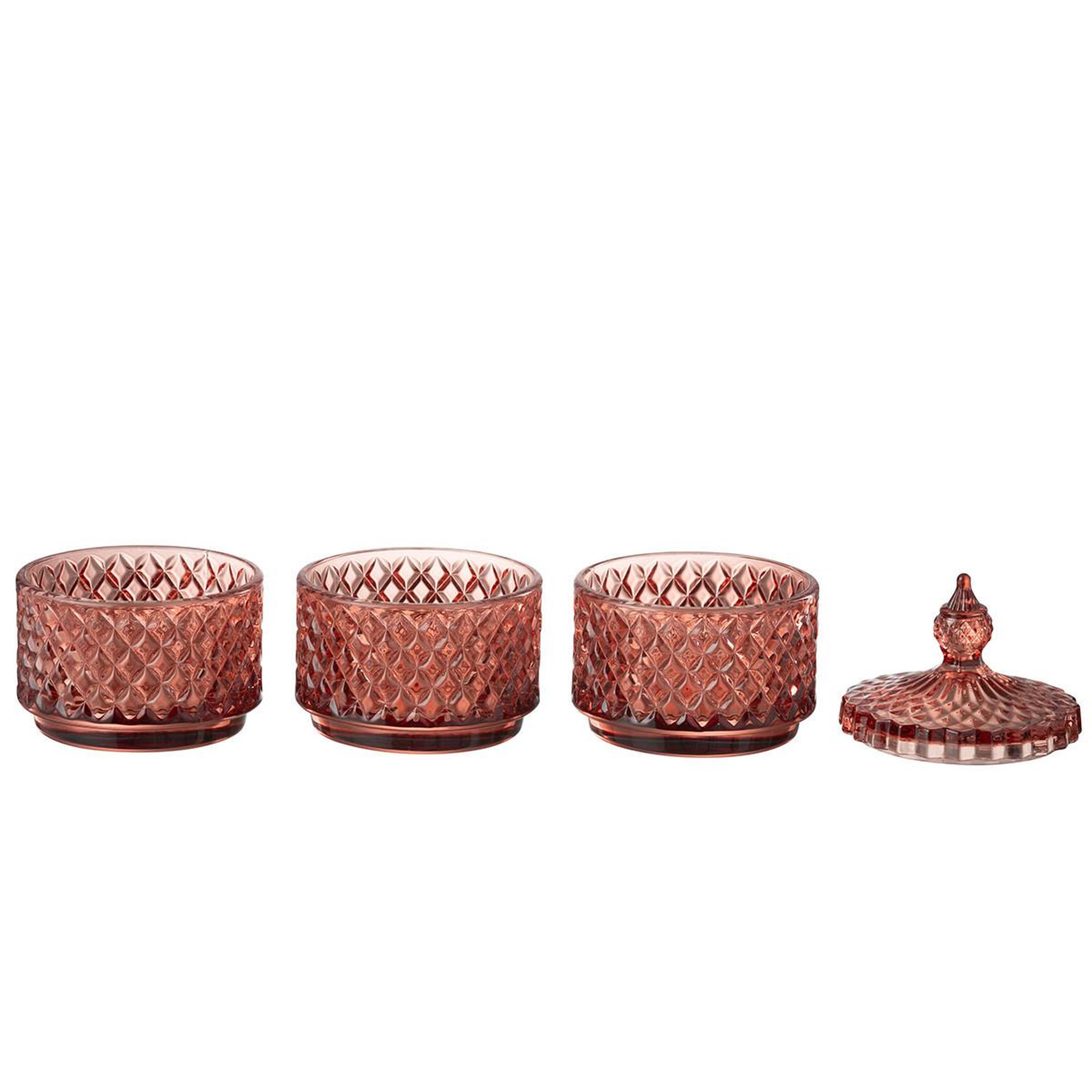 Voir la diapositive 2 : J-LINE Boîte déco en verre  3 étages  20cm orange