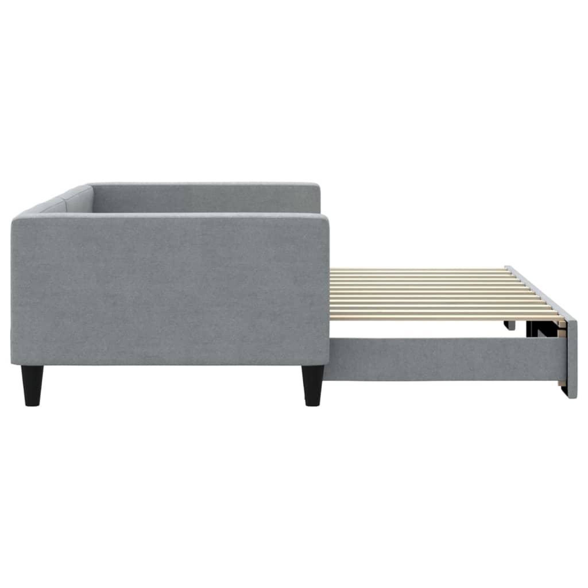 Voir la diapositive 4 : VIDAXL Lit de jour avec gigogne sans matelas gris clair 100x200 cm