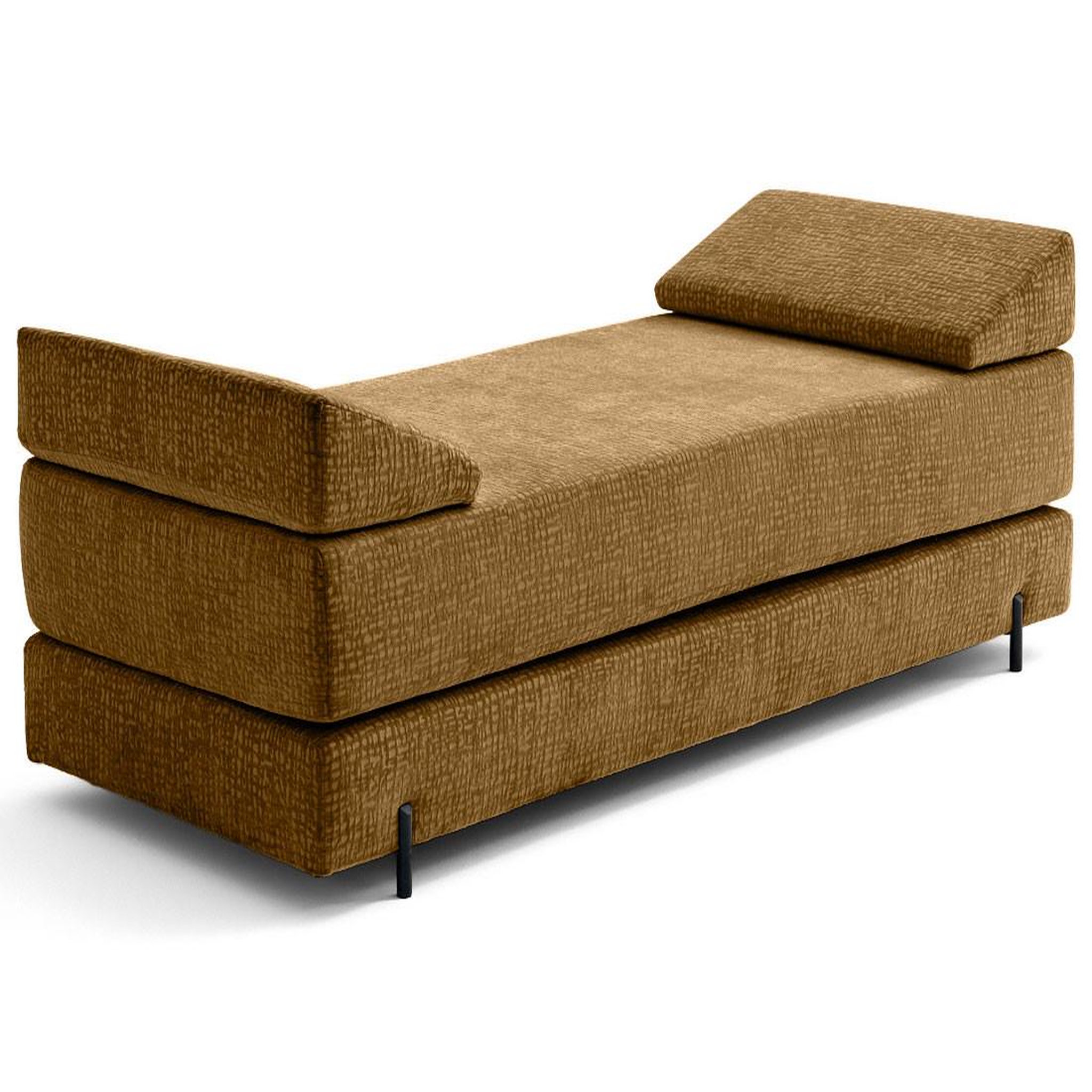 Voir la diapositive 4 : BEST MOBILIER Brescia - banquette 3 places convertible en tissu velours relief
