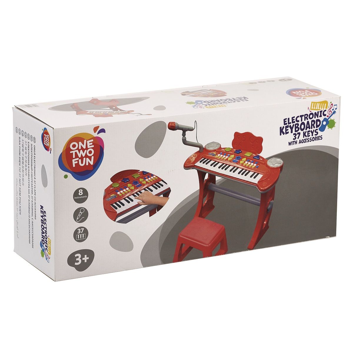 One Two Fun Clavier + tabouret + micro rouge 