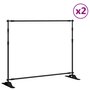 Voir la diapositive 2 : VIDAXL Supports de toile de fond 2 pcs noir 254x243 cm acier