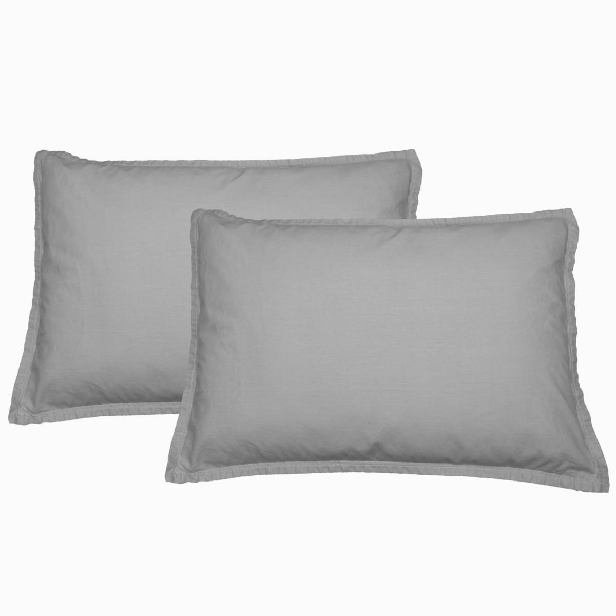 Sensei Maison Lot de 2 taies d'oreiller en percale lavée HOME WASHED