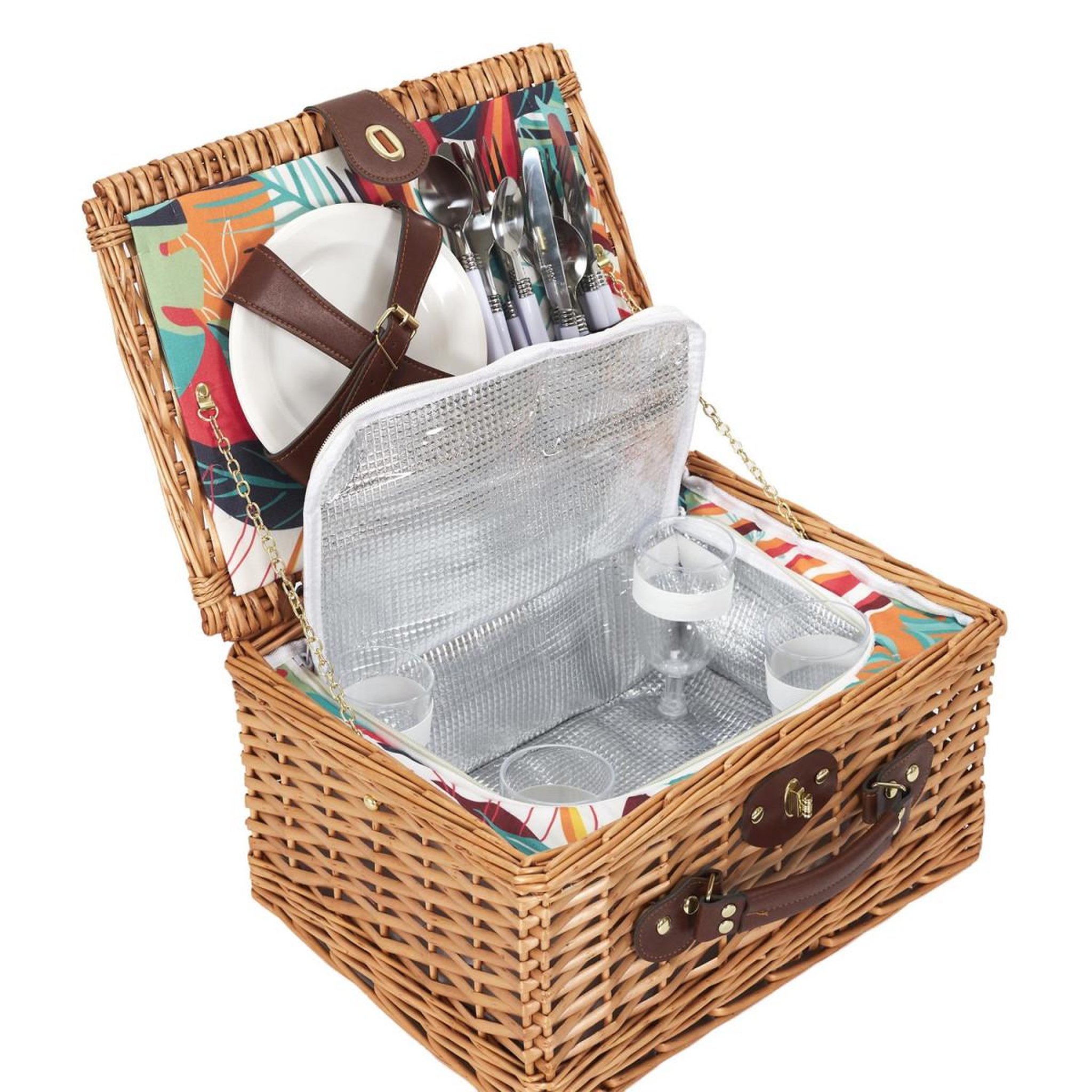 Voir la diapositive 4 : COOK CONCEPT Panier Pique-Nique en Osier  Exotique  39cm Marron
