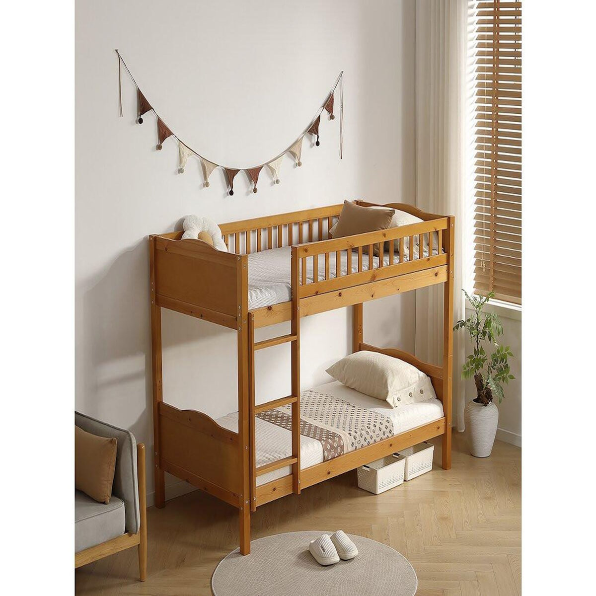 Habitat et Jardin Lit superposé en bois  Gabriel  - 90 x 190 cm - Marron