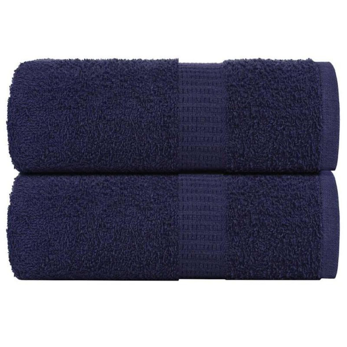 VIDAXL Serviettes d invité 2 pcs bleu marine 30x50 cm 100% coton
