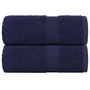 Voir la diapositive 1 : VIDAXL Serviettes d invité 2 pcs bleu marine 30x50 cm 100% coton